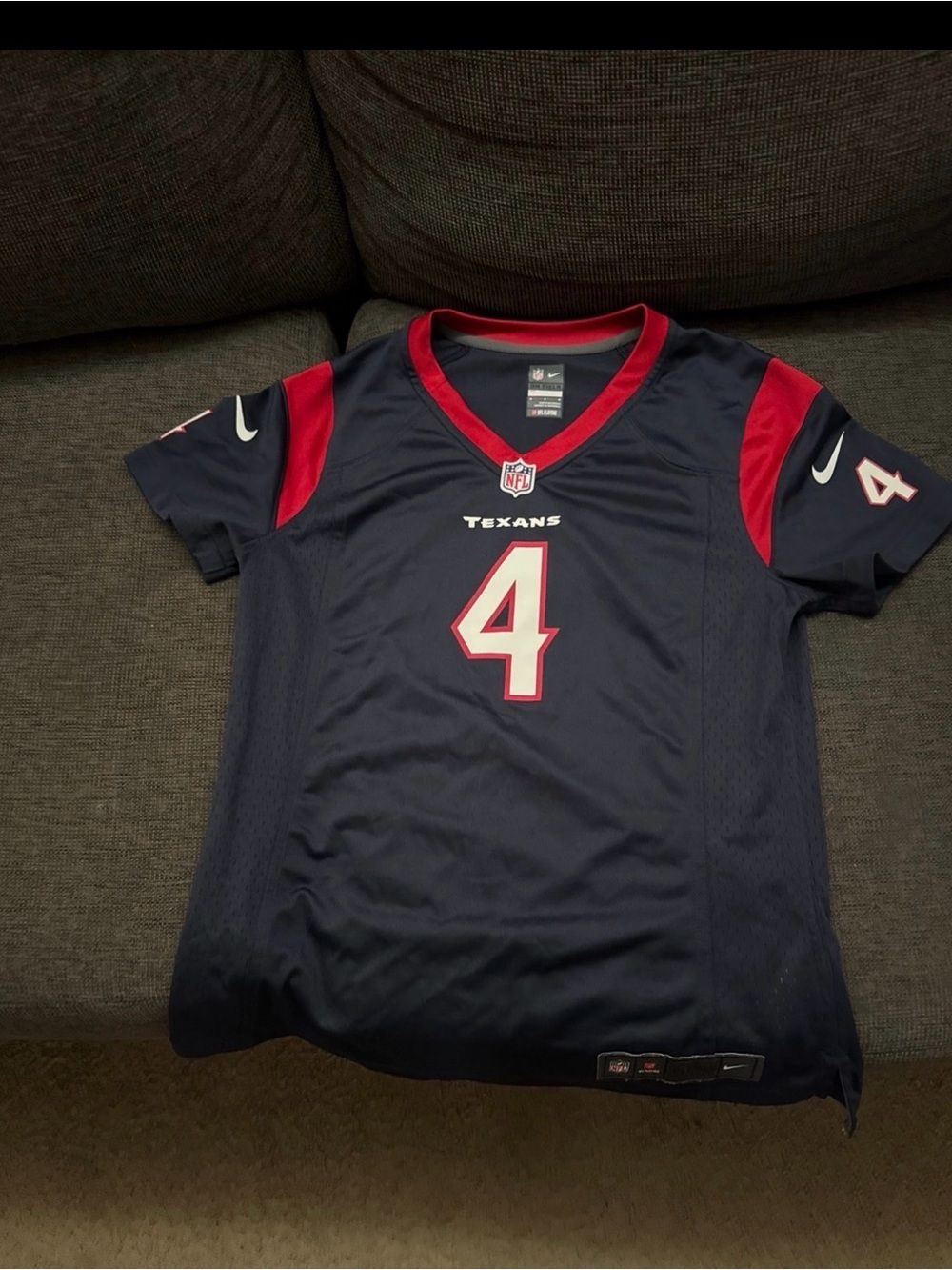 Nike Kids Houston Texans #4 Navy Jersey with Red and White Accents
